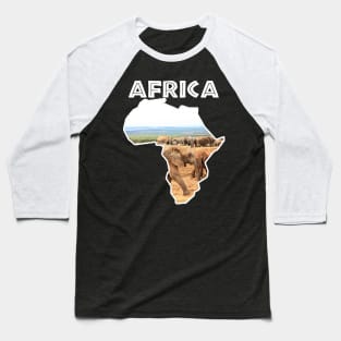 African Wildlife Continent Elephant Cameo Baseball T-Shirt